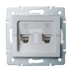 LOGI Gniazdo telefoniczne podwójne niezależne (2xRJ11) srebrne 021380043 25225