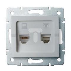 LOGI Gniazdo teleinformatyczne (RJ45 Cat 6+RJ11) srebrne 021440043 25231