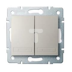 DOMO Łącznik dwugrupowy świecznikowy szybkozłączka 10AX 250 kremowyV 011010203 24771