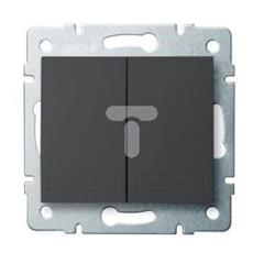 DOMO Łącznik dwugrupowy świecznikowy szybkozłączka 10AX 250V grafit 011010241 24889