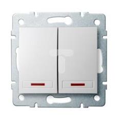 DOMO Łącznik dwugrupowy świecznikowy z LED szybkozłączka 10AX 250V biały 011120202 24724