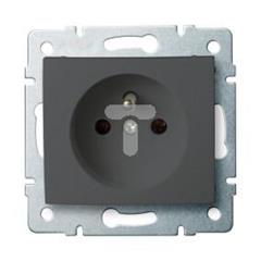 DOMO Gniazdo pojedyncze francuskie śrubowe 16A 250V grafit 011251141 24913