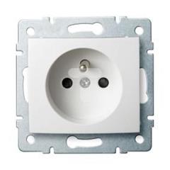 DOMO Gniazdo pojedyncze francuskie ochrona styków śrubowe 16A 250V biały 011250102 24734