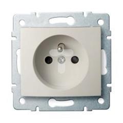 DOMO Gniazdo pojedyncze francuskie ochrona styków śrubowe 16A 250V kremowy 011250103 24794