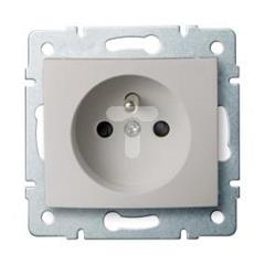 DOMO Gniazdo pojedyncze francuskie ochrona styków śrubowe 16A 250V perłowy biały 011250130 24971