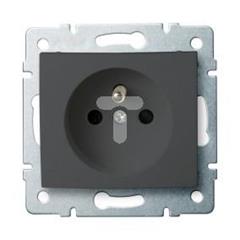 DOMO Gniazdo pojedyncze francuskie ochrona styków śrubowe 16A 250V grafit 011250141 24912