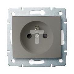 DOMO Gniazdo pojedyncze francuskie ochrona styków śrubowe 16A 250V szampański 011250150 25030