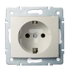 DOMO Gniazdo pojedyncze Schuko śrubowe 16A 250V kremowy 011220103 24790