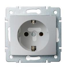 DOMO Gniazdo pojedyncze Schuko śrubowe 16A 250V srebrny 011220143 24849