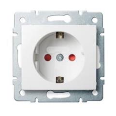 DOMO Gniazdo pojedyncze Schuko ochrona styków śrubowe 16A 250V biały 011240102 24733