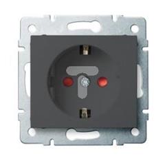 DOMO Gniazdo pojedyncze Schuko ochrona styków śrubowe 16A 250V grafit 011240141 24911