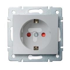 DOMO Gniazdo pojedyncze Schuko ochrona styków śrubowe 16A 250V srebrny 011240143 24852