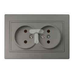 DOMO Gniazdo podwójne francuskie kompletne śrubowe 16A 250V szampański 011261150 25034