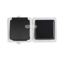 TEKNO Gniazdo francuskie podwójne ochrona styków śrubowe 16A 250V czarne 5905339253576 25357