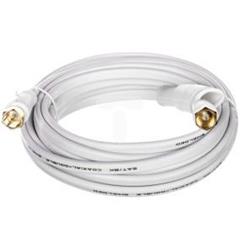 Przewód antenowy satelitarny płaski F 5m biały 67296