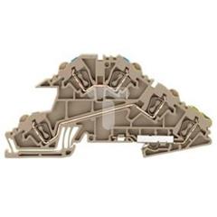 Złączka szynowa 2-piętrowa 4-przewodowa sprężynowa 2,5mm2 beżowa ZDL 2.5 S/N/L/PE 1720800000