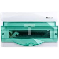 Rozdzielnica modułowa 1x6 natynkowa GREEN BOX RN 1/6 drzwi transparentne dymne N+PE IP4 2351-01