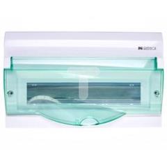 Rozdzielnica modułowa 1x14+2 natynkowa GREEN BOX RN 1/14+2 drzwi transparentne zielone N+PE IP40 2354-02