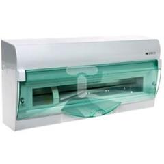 Rozdzielnica modułowa 1x20+2 natynkowa GREEN BOX RN 1/20+2 drzwi transparentne zielone N+PE IP40 2355-02