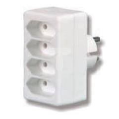 Rozgałeźnik wtyczkowy 4xEuro biały R-4