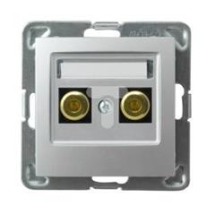 IMPRESJA Gniazdo głośnikowe pojedyncze srebrne GGN-1Y/m/18