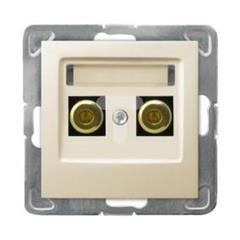 IMPRESJA Gniazdo głośnikowe pojedyncze ecru GGN-1Y/m/27