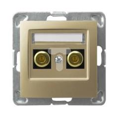 IMPRESJA Gniazdo głośnikowe pojedyncze złoty metalik GGN-1Y/m/28