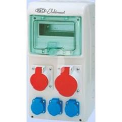 Rozdzielnica RSS-02 okienko 8 modułów okablowana 1x63A 3P+N+Z 400V, 1x32A 3P+N+Z 400V, 3x16A 2P+Z 250V IP44 942025