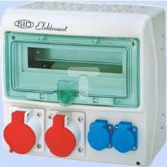 Rozdzielnica RSS-03 okienko 12 modułów okablowana 2x16A 3P+N+Z 400V, 2x16A 2P+Z 250V IP44 942031