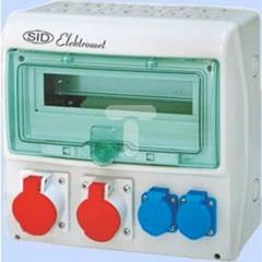 Rozdzielnica RSS-03 okienko 12 modułów okablowana 2x32A 3P+N+Z 400V, 2x16A 2P+Z 250V IP44 942032