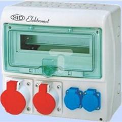 Rozdzielnica RSS-03 okienko 12 modułów okablowana 1x63A 3P+N+Z 400V, 1x32A 3P+N+Z 400V, 2x16A 2P+Z 250V IP44 942033