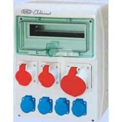 Rozdzielnica RSS-04 okienko 12 modułów okablowana 1x63A 3P+N+Z 400V, 2x16A 3P+N+Z 400V, 4x16A 2P+Z 250V IP44 942042