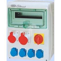 Rozdzielnica RSS-04 z rozłącz. 0-1 100A okienko 12 mod okabl 1x32A 3P+N+Z 400V, 1x16A 3P+N+Z 400V, 4x16A 2P+Z 250V IP44 942045