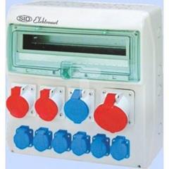 Rozdzielnica RSS-05 18 mod 1x63A 3P+N+Z 400V, 1x32A 3P+N+Z 400V 1x16A 3P+N+Z 400V, 1x32A 2P+Z 250V, 6x16A 2P+Z 250V IP44 942053