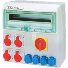 Rozdzielnica RSS-05 z rozłącznikiem 0-1 100A okienko 18 mod okablowana 4x16A 3P+N+Z 400V, 4x16A 2P+Z 250V IP44 942056