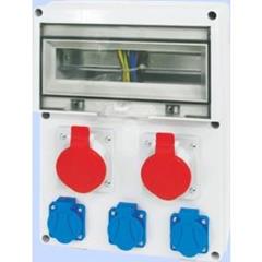 Rozdzielnica RSE-04 okienko 12 modułów okablowana 2x16A 3P+N+Z 400V, 3x16A 2P+Z 250V IP54 942090