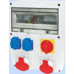 Rozdzielnica RSE-05 z rozłącznikiem 0-1 40A okienko 14 modułów okablowana 2x16A 3P+N+Z 400V 2x16A 2P+Z 250V IP54 942102