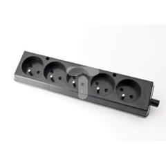 Gniazdo przenośne pięciokrotne 16A 2P+Z 250V czarne GN-570