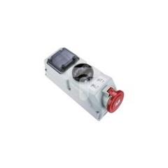 Gniazdo stałe z wyłącznikiem 0-1 32A 5P 400V IP44 /z blokadą i szyną DIN/ 7625-6