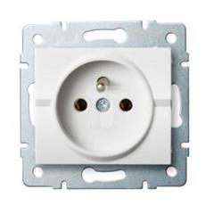 LOGI Gniazdo pojedyncze francuskie śrubowy Biały 16A 250V 021251102 25090