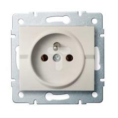LOGI Gniazdo pojedyncze francuskie śrubowy Kremowy 16A 250V 021251103 25150