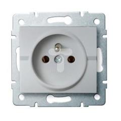 LOGI Gniazdo pojedyncze francuskie śrubowy Srebrny 16A 250V 021251143 25209