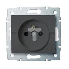 LOGI Gniazdo pojedyncze francuskie ochrona styków śrubowy Grafit 16A 250V 021250141 25267