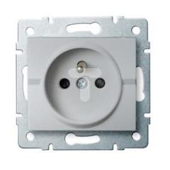 LOGI Gniazdo pojedyncze francuskie ochrona styków śrubowy Srebrny 16A 250V 021250143 25208