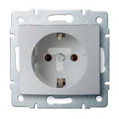 LOGI Gniazdo pojedyncze Schuko śrubowy Srebrny 16A 250V 021220143 25204