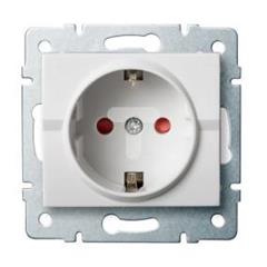 LOGI Gniazdo pojedyncze Schuko Ochrona styków śrubowy Biały 16A 250V 021240102 25088