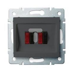 LOGI Gniazdo głośnikowe podwójne Grafit 021820041 25292