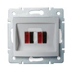 LOGI Gniazdo głośnikowe podwójne Srebrny 021820043 25233