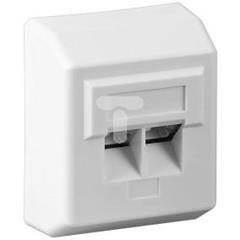 Gniazdo teleinformatyczne natynkowe 2xRJ45 kat.5e białe 50971
