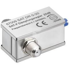 Tłumik antenowy SAT regulowany 0-20dB 2xF 0,1 - 2400MHz 67009